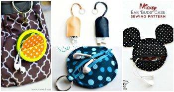 15 DIY Earbud Holder Ideas, diy earbud holder credit card, earbud pouch, diy earbud wrap, diy earphone cord holder