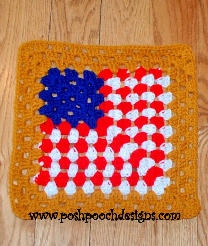  Crocheting an American Flag 12 Inch Granny Square