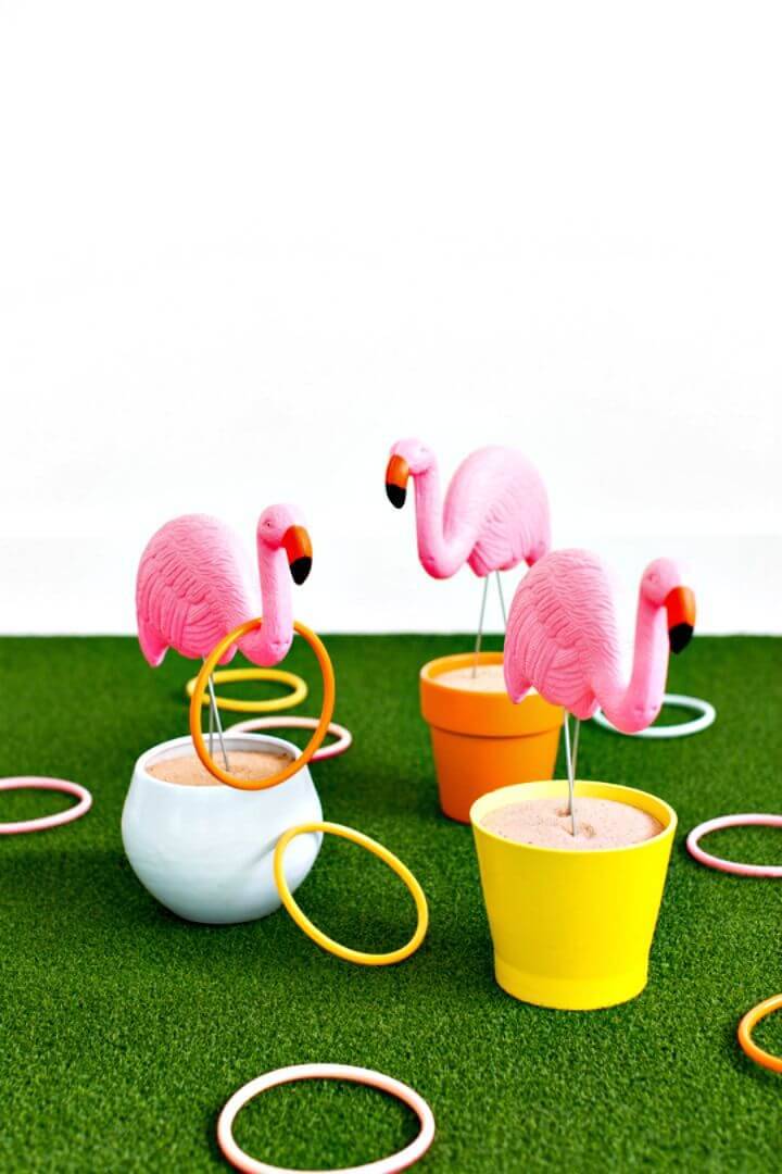 Quick DIY Flamingo Ring Toss Yard Game