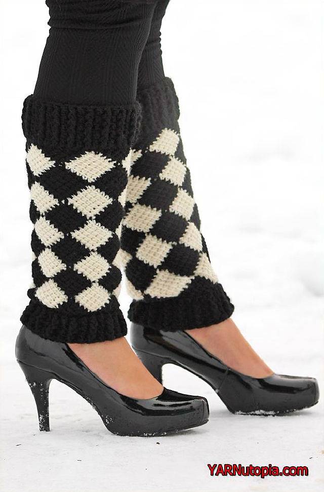 Beautiful Crochet Harlequin Leg Warmers Pattern
