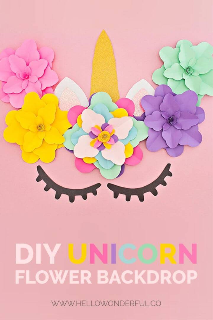 Beautiful DIY Unicorn Flower Backdrop