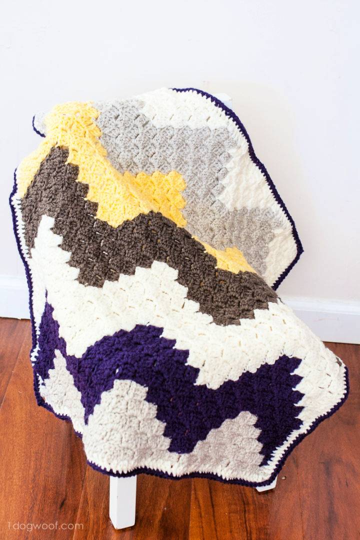 C2C Crochet Chevron Baby Blanket Pattern