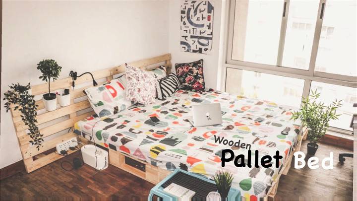 Cheap DIY Pallet Bed for Bedroom