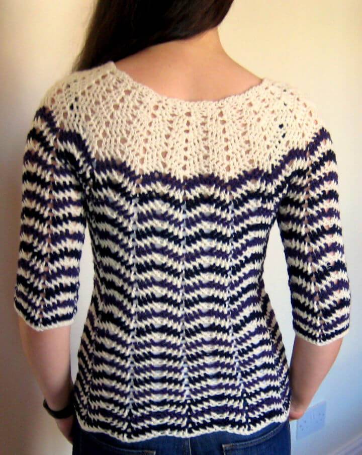 Chevron Stripes Crochet 3-Season Sweater Pattern