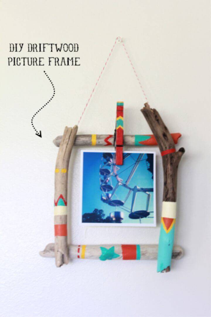 Colorful DIY Driftwood Picture Frame