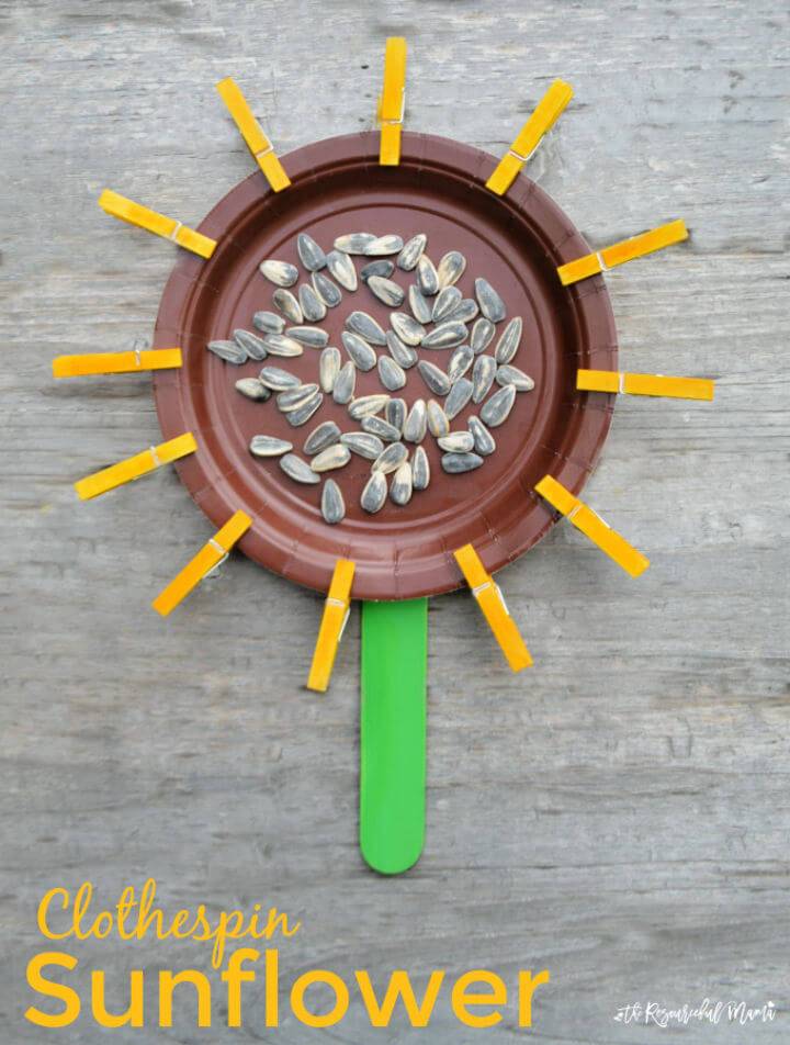 Create Clothespin Sunflower Craft for Kids