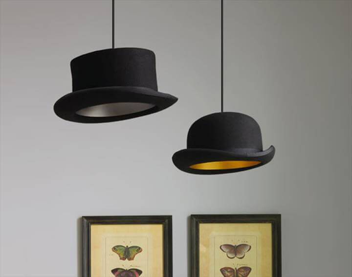 use hat as beautiful pendant lampshades