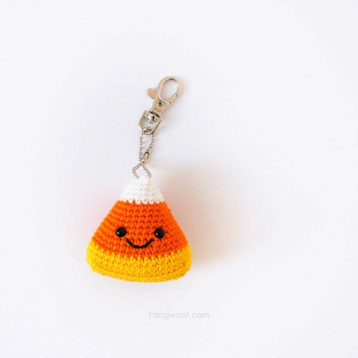 Crochet Candy Corn Amigurumi Keychain Pattern