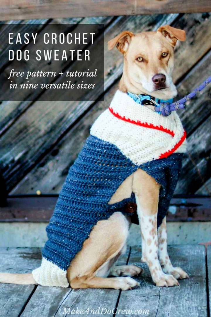 Crochet Dog Sweater Pattern In Nine Sizes