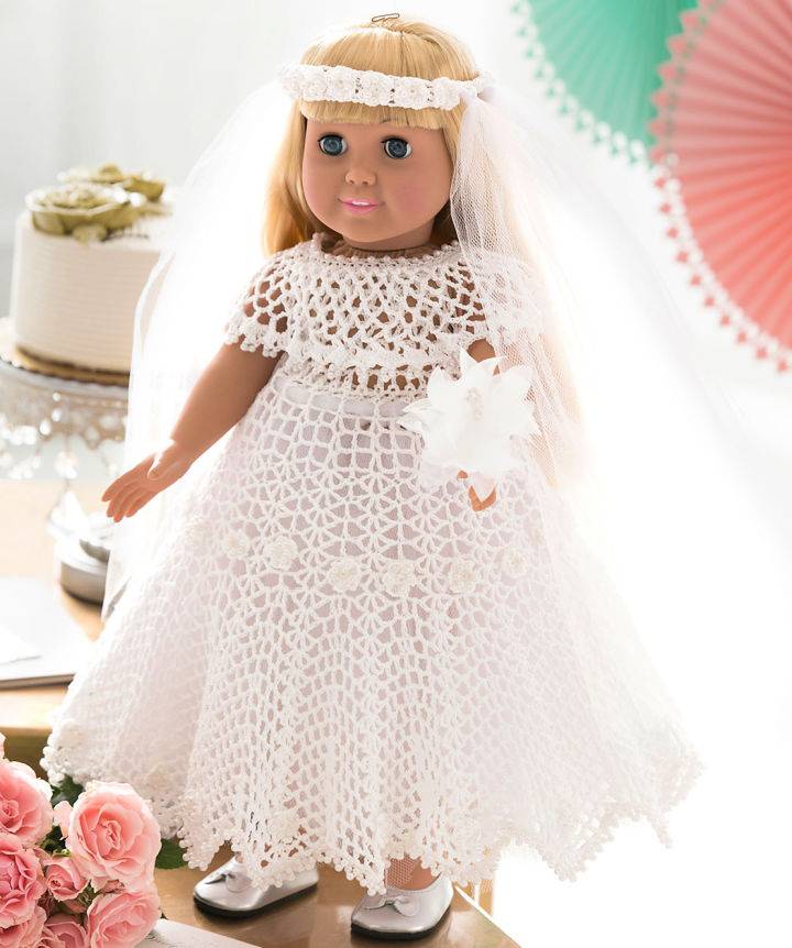 Pretty Crochet Doll Wedding Dress Pattern