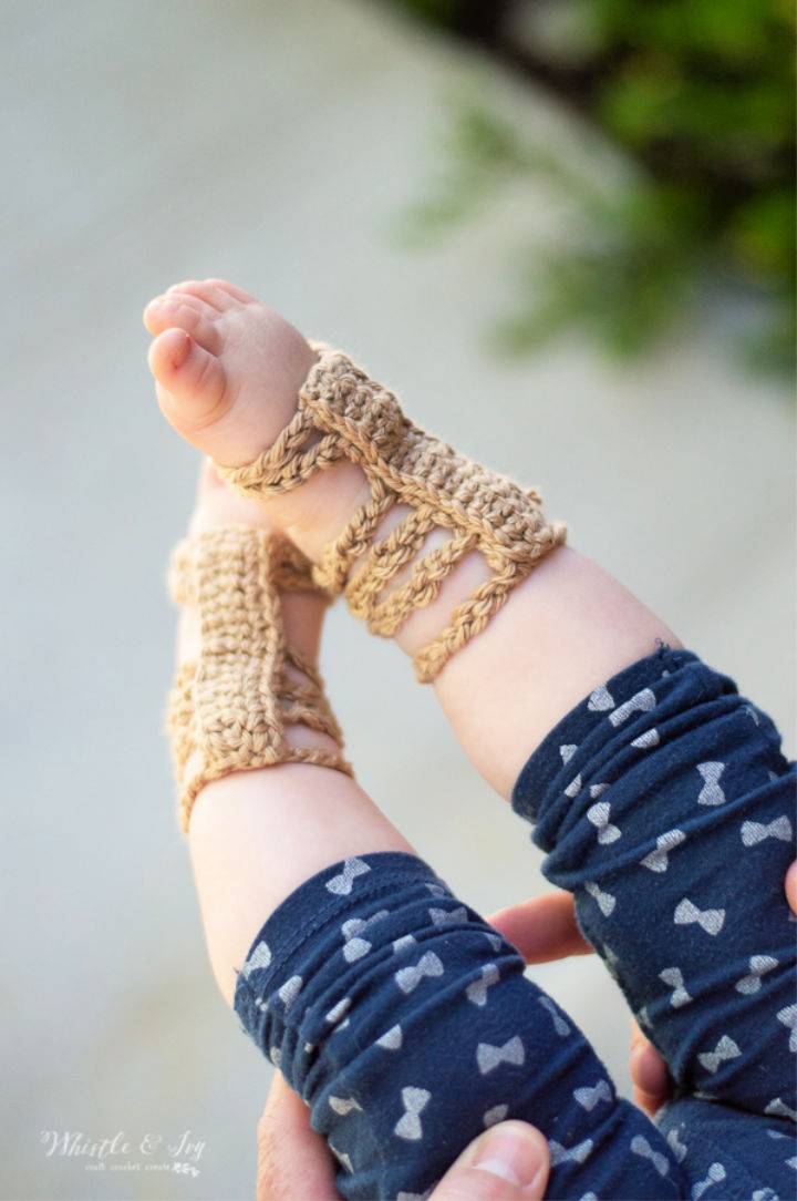  Easy Crochet Gladiator Barefoot Sandals Pattern