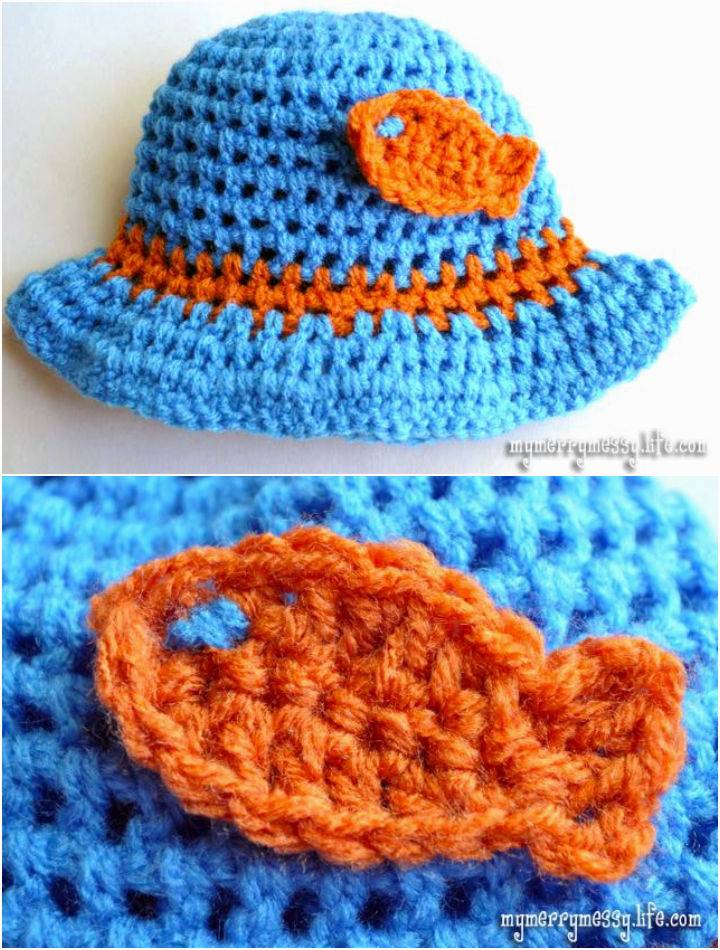 Crochet Goldfish Applique for Hat - Free Pattern