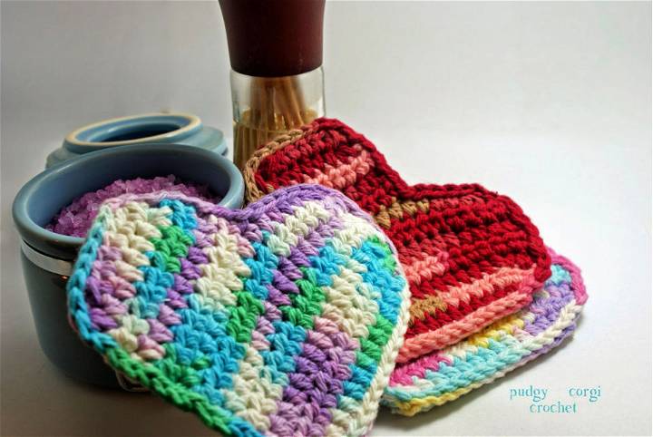  How to Crochet Heart Scrubbie - Free Pattern