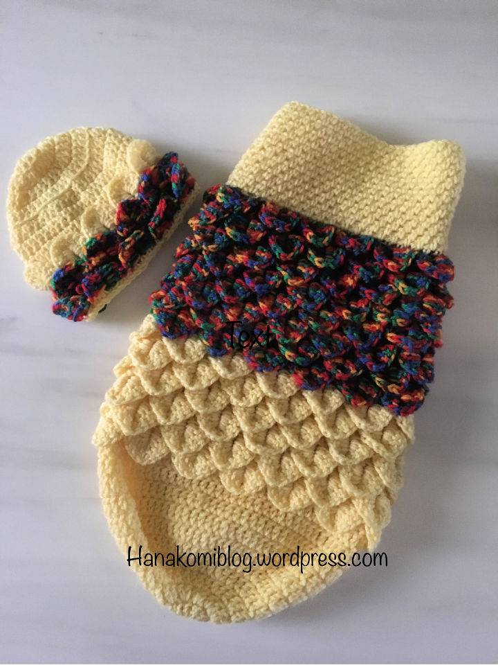 Layered Crocodile Stitch Crochet Baby Cocoon Pattern