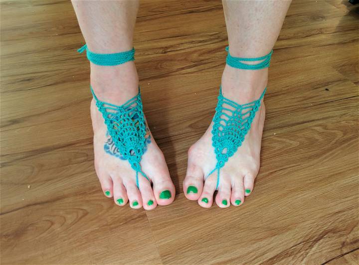Simple Crochet Pineapple Up Barefoot Sandals Pattern