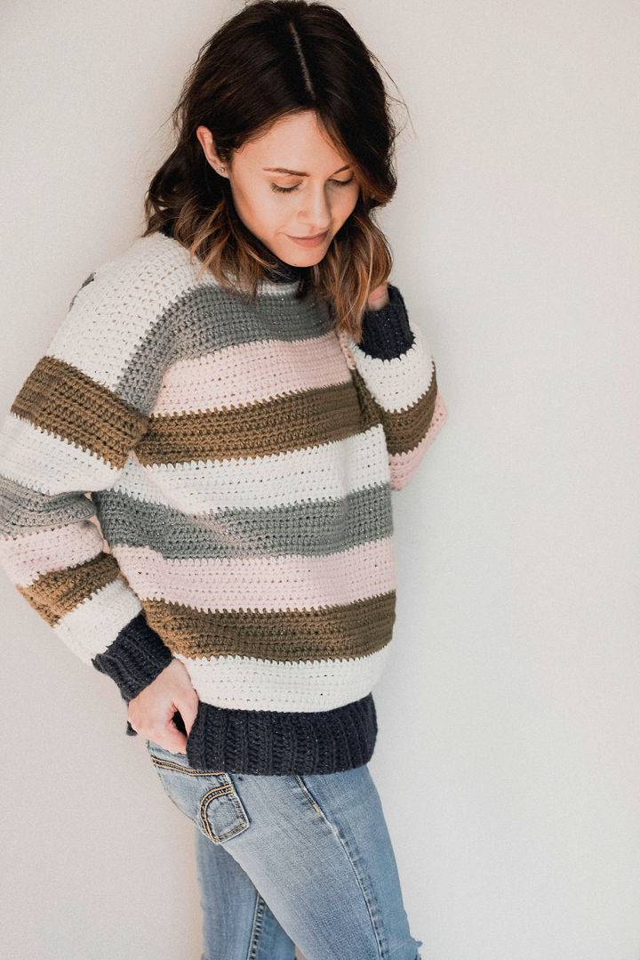 Crochet Retro Stripes Sweater Pattern