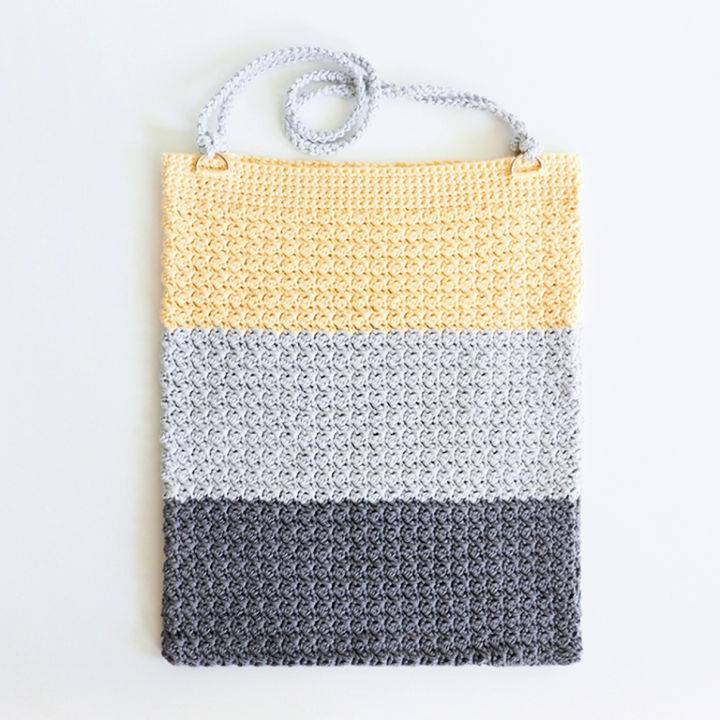 Crochet Single Stitch Color Block Bag Pattern
