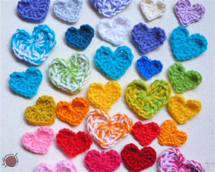 Crochet Small Heart Applique Pattern