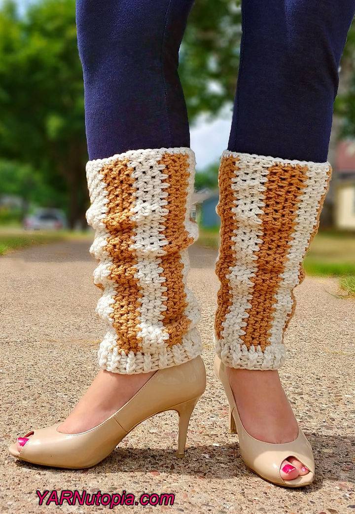 Cute Crochet Vertical Striped Leg Warmers Pattern