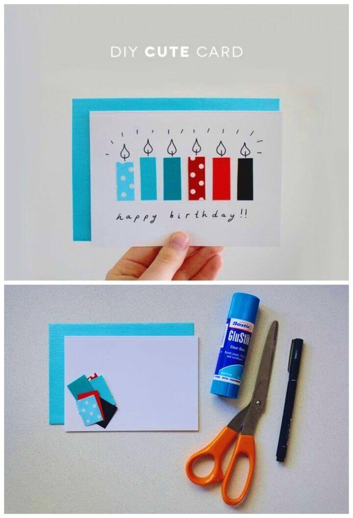 Cute DIY Card from Recycled Paper Scraps, unique DIY birthday gift ideas