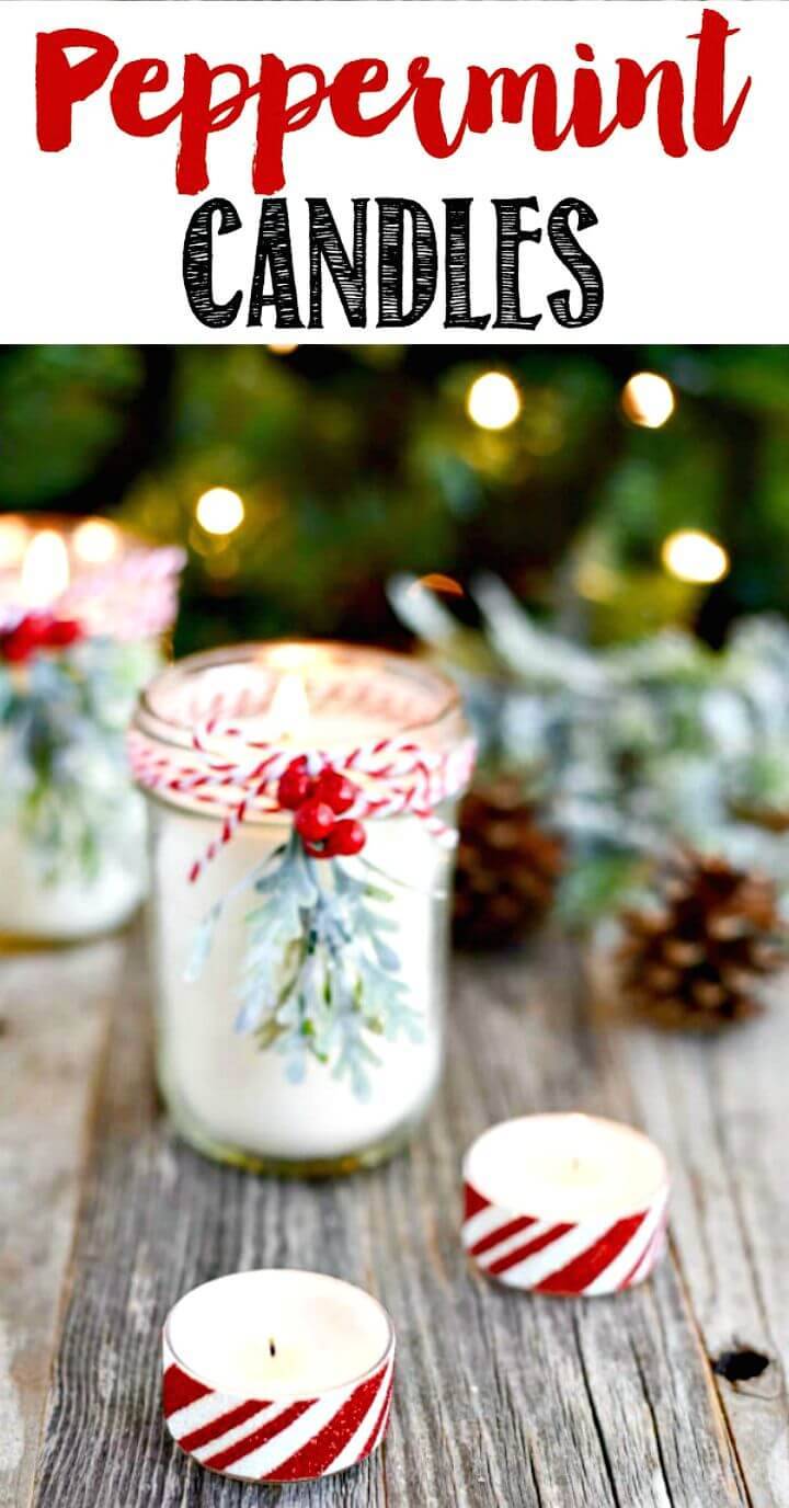 Cute DIY Peppermint Mason Jar Candles - Mothers Day Gifts