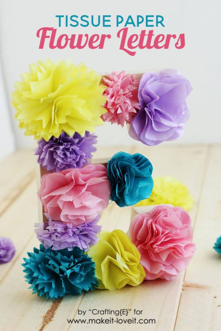 Cute DIY Tissue Paper Flower Letters