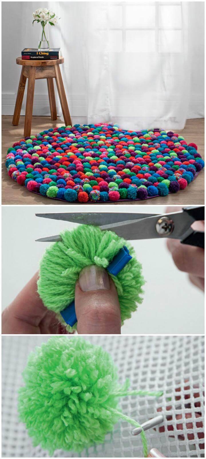 DIY Brilliant Pom Pom Rug