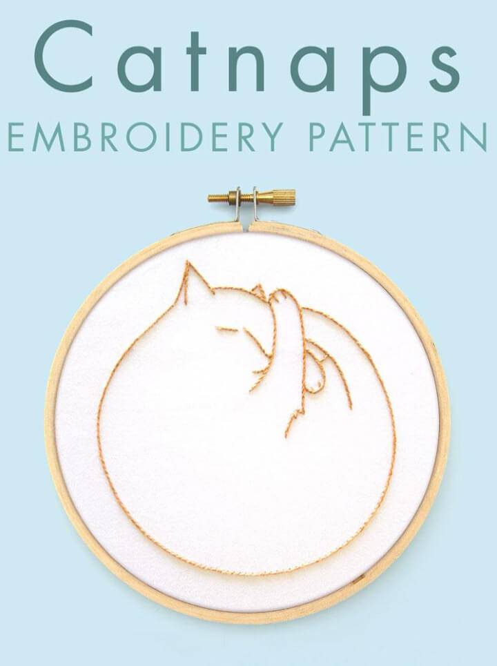 DIY Catnaps Embroidery Pattern