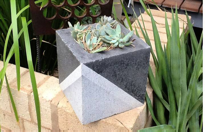 DIY Concrete Block Planter