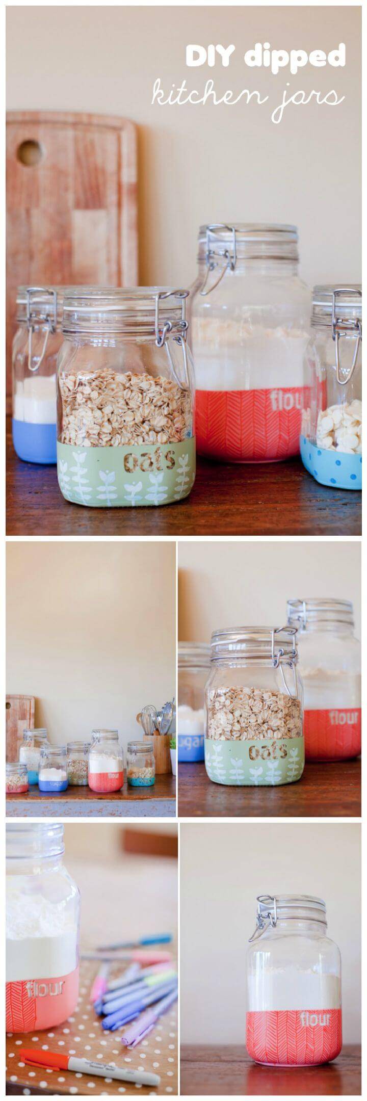 DIY dipped kitchen jars