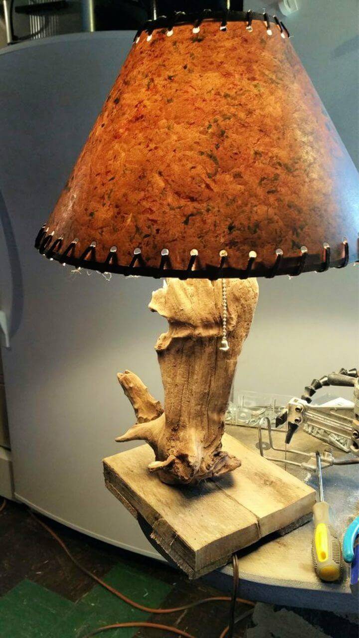 DIY Driftwood Study Lamp