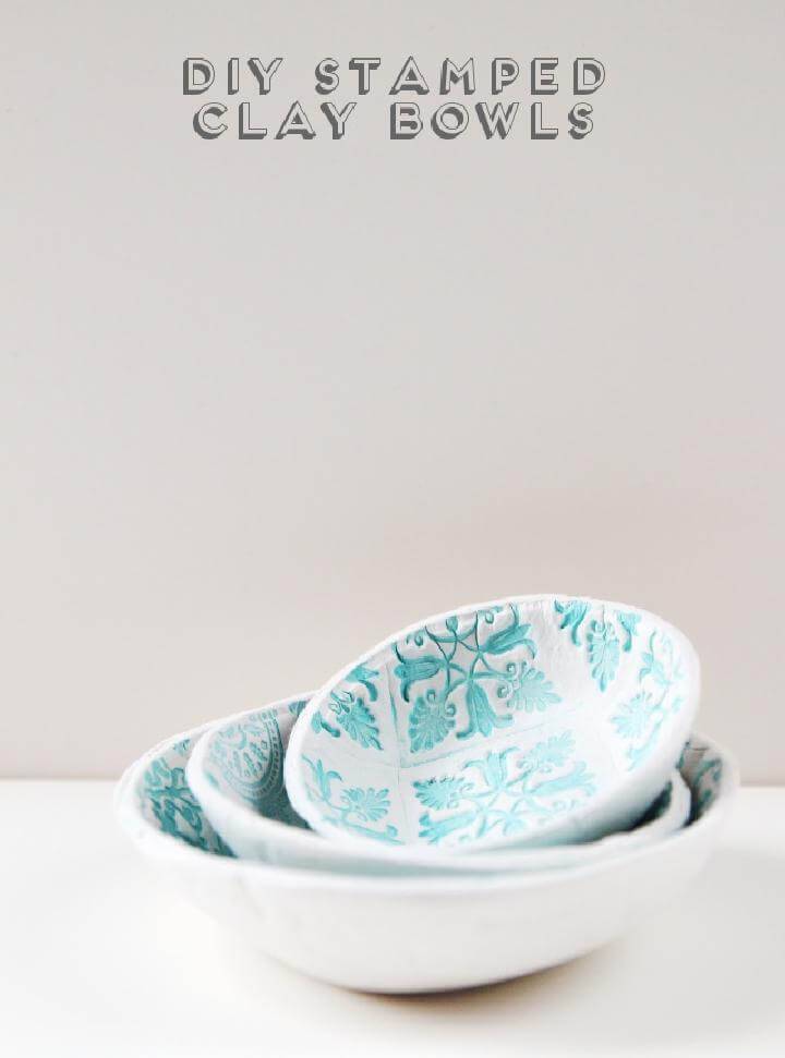 DIY Easy Stamped Clay Bowls