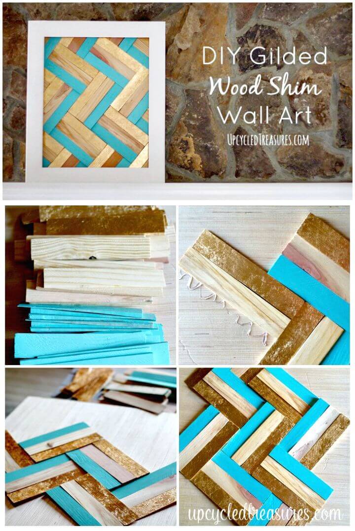 Easy DIY Gilded Wood Shim Wall Art Tutorial