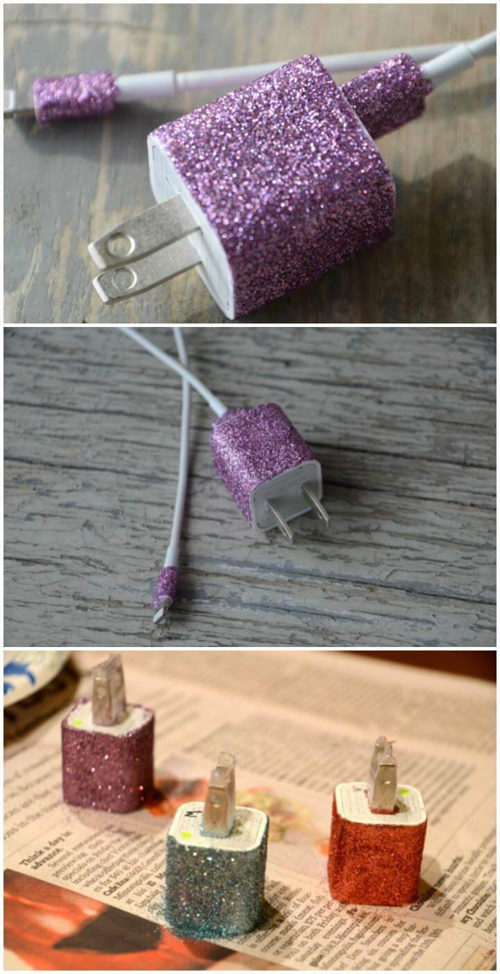 DIY Glitterized Phone Charger
