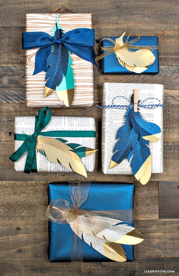 Awesome DIY Gold Tipped Paper Feathers