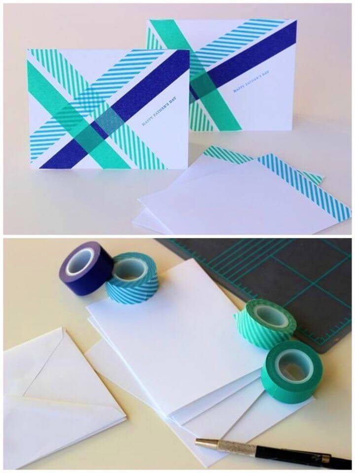 DIY Handmade Card with Washi Tape, How to make a Birthday Card