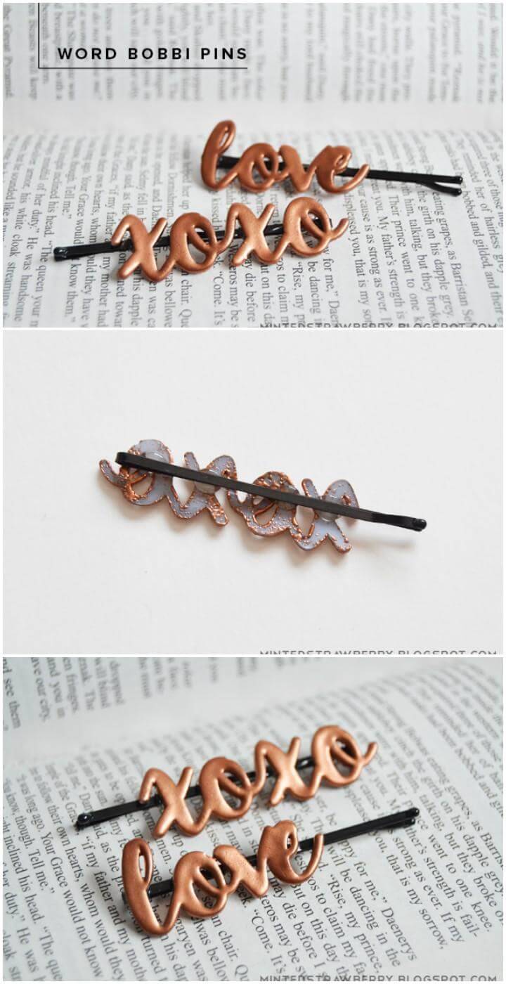 DIY Handmade Word Bobbi Pins