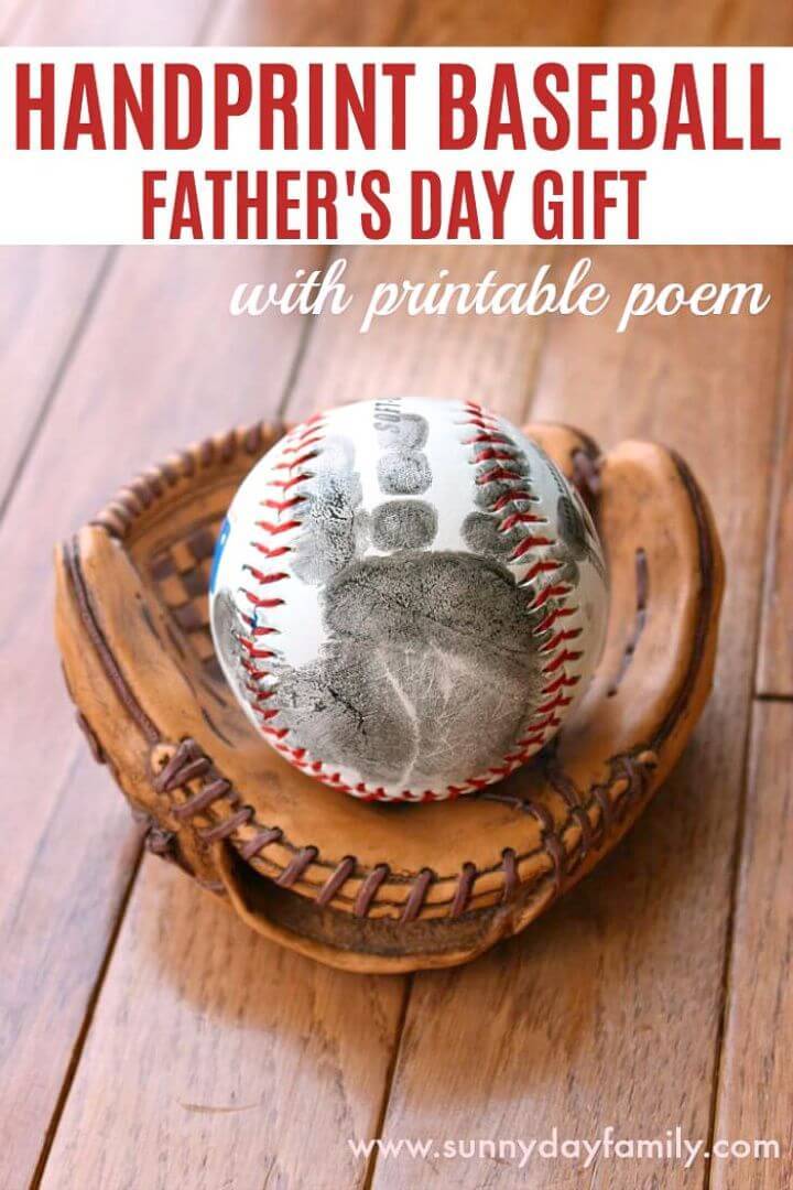 DIY Handprint Baseball Fathers Day Gift