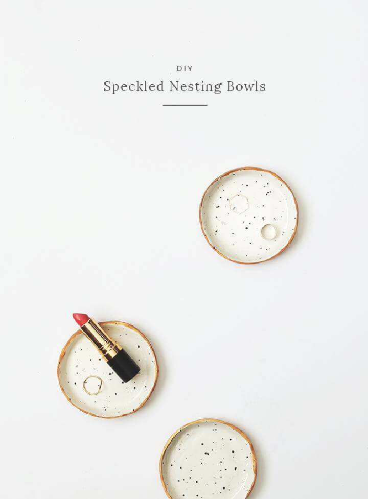 DIY Homemade Speckled Nesting Bowls