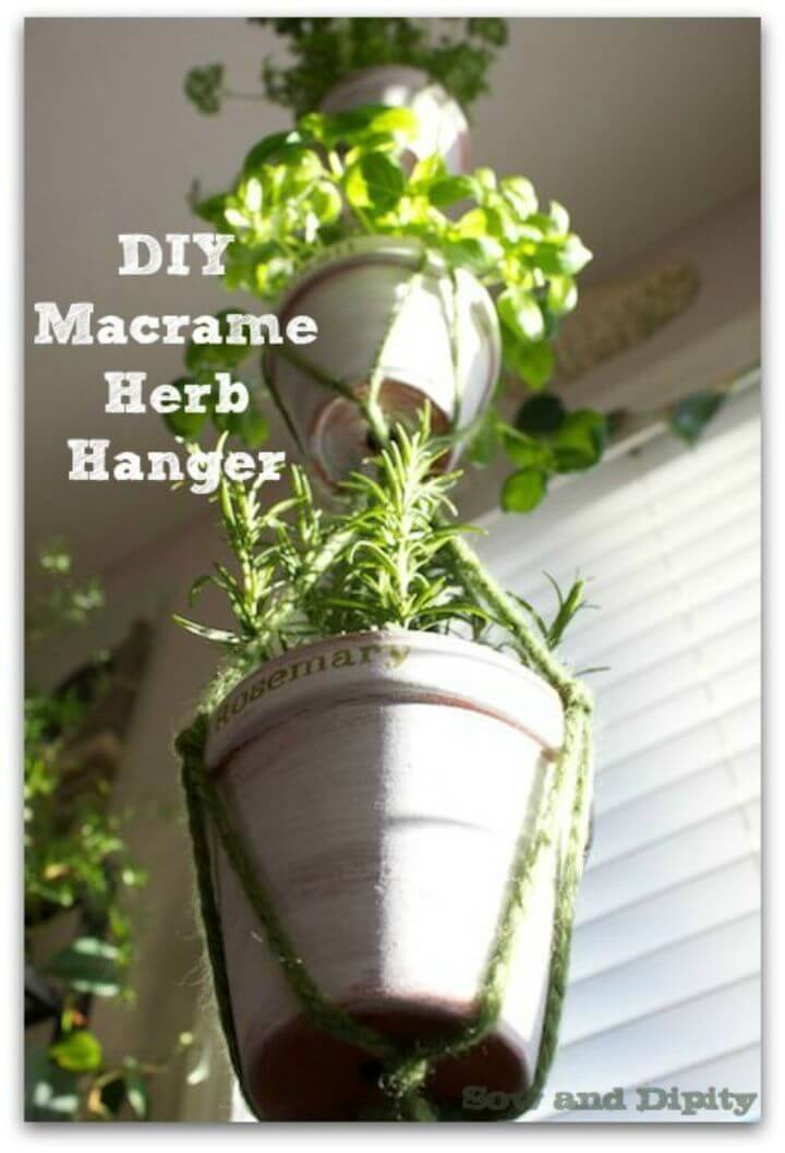 DIY Macrame Herb Hanger - Full Tutorial