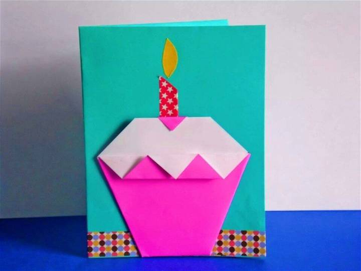 DIY Origami Cupcake Birthday Card, Birthday Card Origami