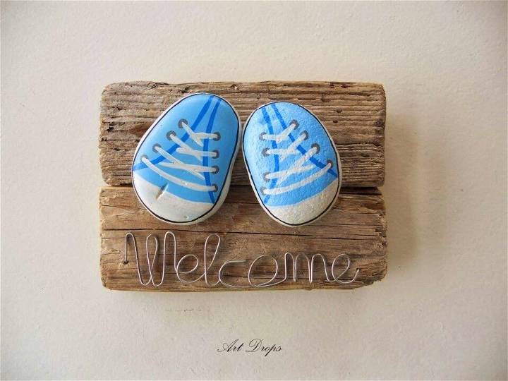 DIY Painted Rocks Baby Bootes, painting on rocks free patterns
