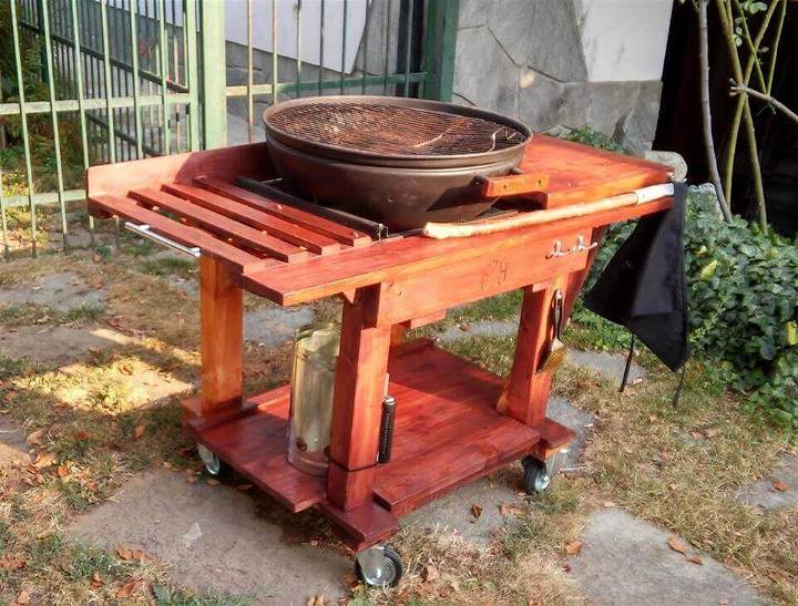 DIY Pallet BBQ Grill Table