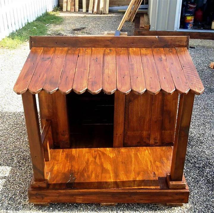 hand-built pallet dog house