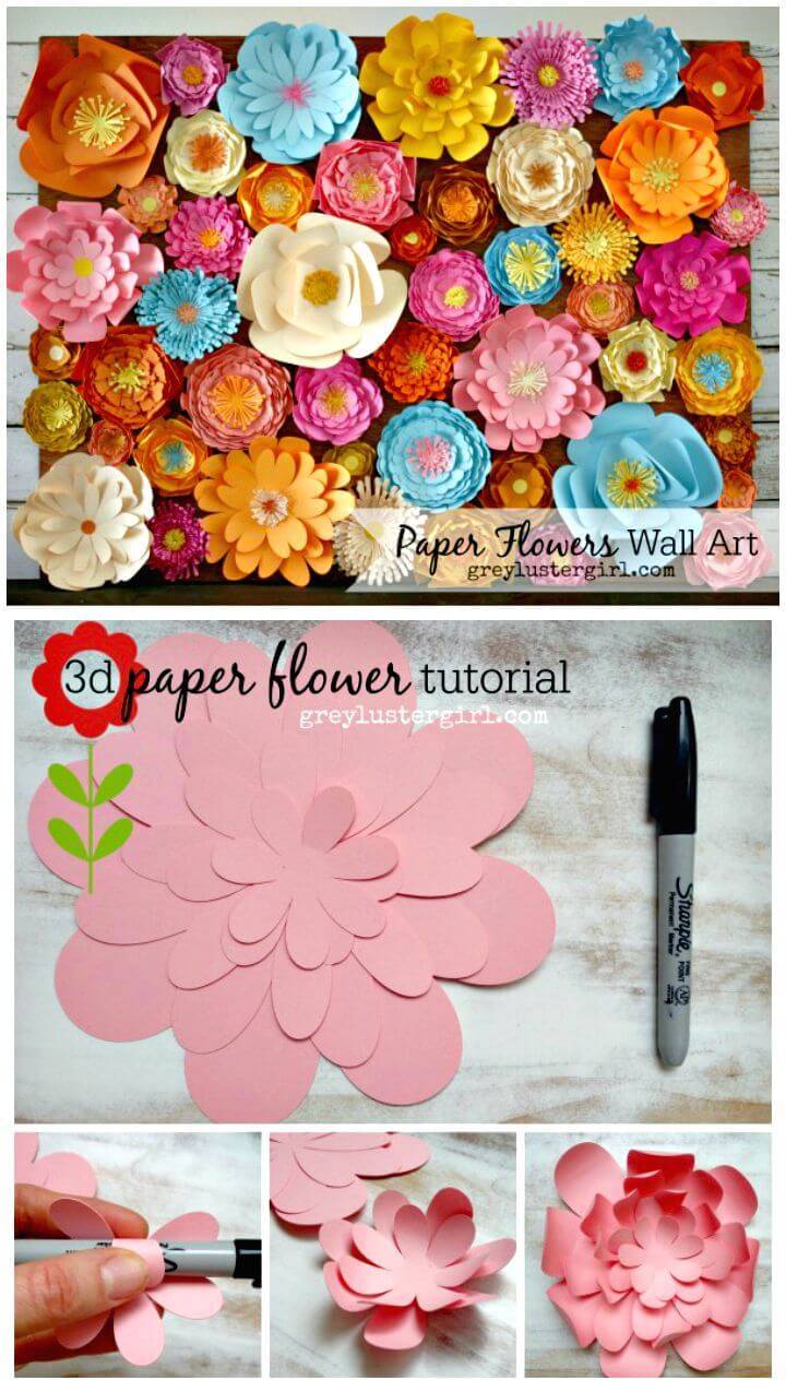 DIY Paper Flowers Wall Art Tutorial