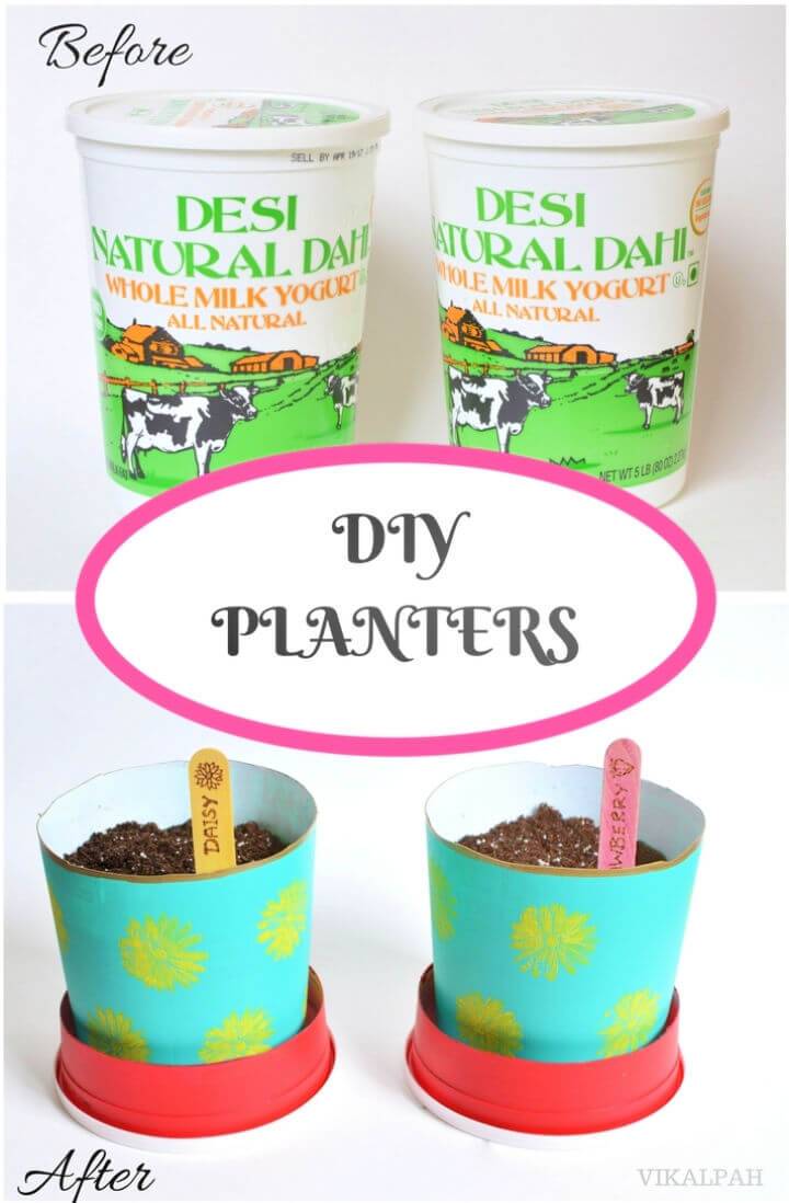 DIY Planters from Yogurt Containers