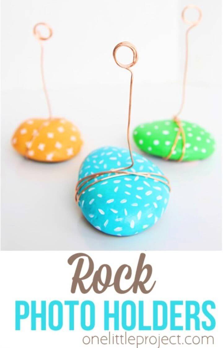 DIY Rock Photo Holders, Painted Rock Projects, Painted Rock Crafts