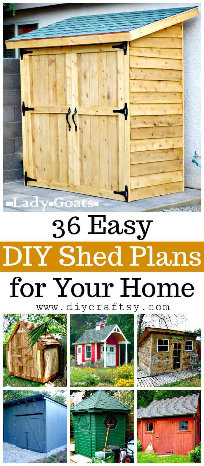 DIY Shed Plans - 36 Easy DIY Shed Designs for Your Home