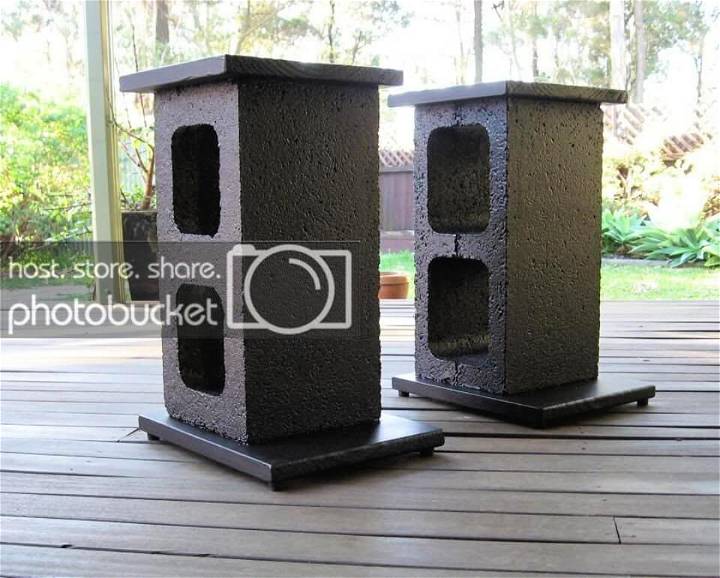 DIY Speaker Stand Using Concrete Blocks