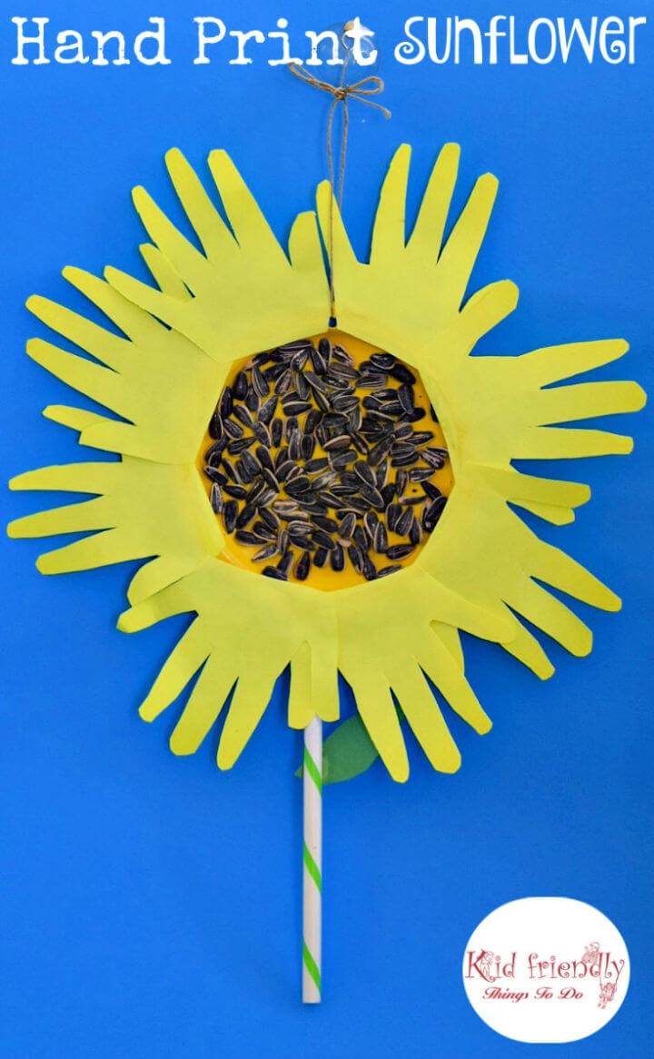 DIY Sunflower Hand Print Paper Plate Craft